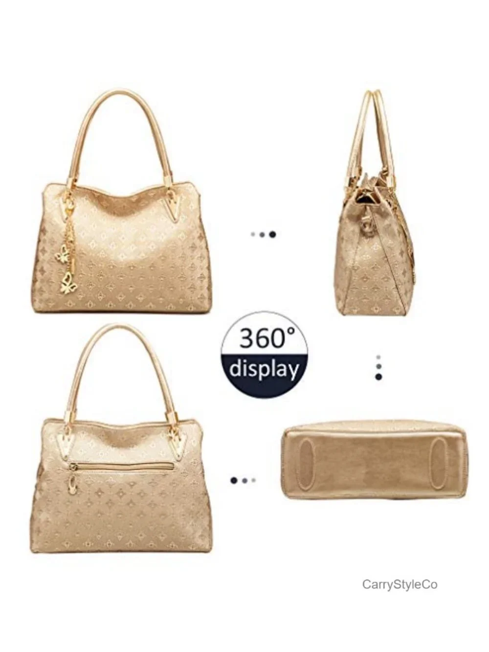 4 Piece PU Leather Handbag Set Tote Shoulder Bag Wallet Card Holder